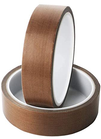 ACIT Ruban téflon en PTFE, ruban fibre de verre, téflon haute température, résistant à la chaleur jusqu'à 300 ℃ (20 mm x 33 m)