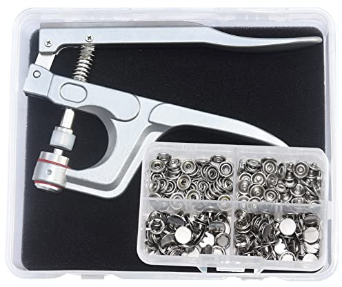 RERI Druckknöpfe Mit Zange, Jersey Druckknöpfe Metall, Druckknopf Set mit Zange, Nähzubehör Buttons Knöpfe zum Annähen Werkzeug Jessey Snaps Für ür Baby Kinderbekleidung Sewing