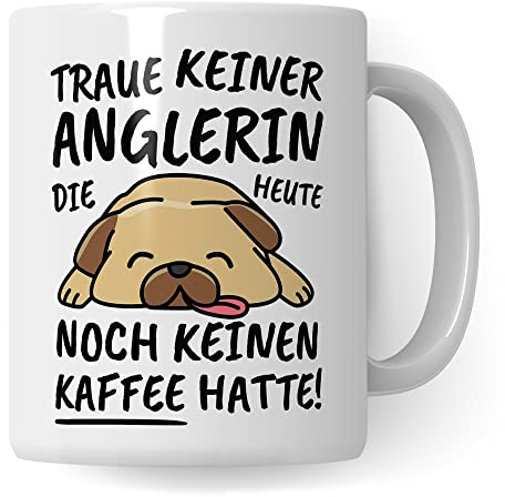 Tasse Anglerin lustig, Anglerin Geschenk Beruf, Spruch Kaffeebecher Anglerinnen Geschenkidee, Angel Rute Fisch Angler Kaffee-Tasse Teetasse Becher
