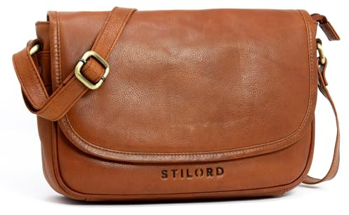 STILORD Damen Handtasche Klein Avis Vintage Frauen Umhängetasche Klassische Abendtasche Partytasche Freizeittasche Echtleder Farbe:Texas - braun