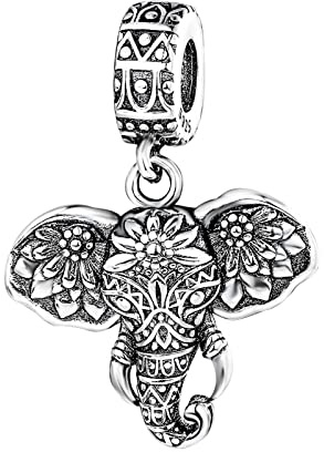 BIZK Charms Argent Sterling 925 Femmes Bijoux Pendentifs Compatible pour Bracelets Collier pour Les Mères, Les Amis, Les Amoureux (Éléphant)