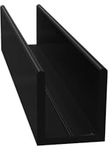 Brixwell Fixed Panel Deep U-Channel for 1/2 Inch Tempered Glass, Black Extruded Aluminum, 95 Inch Length, Frameless Shower Installation for Wall, Floor, or Ceiling Mounted Fixed Glass Panels
