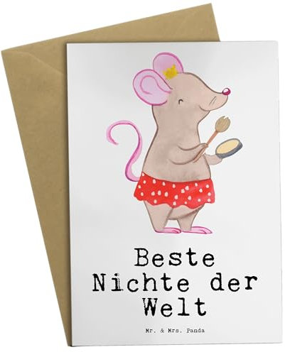 Mr. & Mrs. Panda babykarte Maus Beste Nichte der Welt - Geschenk, Tante, Onkel, weihnachtskarten, Geschenkidee, hochzeitskarten, Beileidskarte, dankeskarten, Patentante, Grußkarte, Grußkarten, Taufe