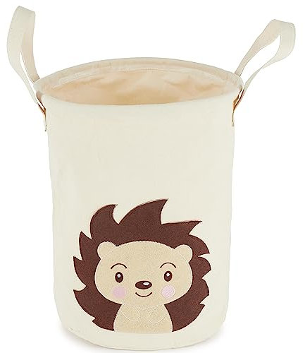 Bieco Wäschekorb Baby Igel Piksi | Großer Aufbewahrungskorb Kinder Baumwolle und Wasserabweisend | Kinderzimmeraccessoire
