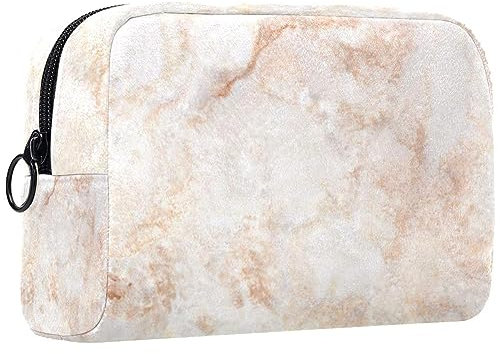 Kleine Schminktasche für Damen,Schminktasche, Reisekosmetiktasche,Goldener Marmor Drucken