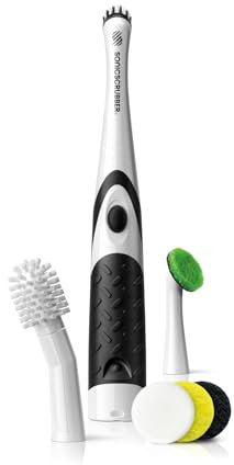SonicScrubber Household Cleaning Brush - Electric Scrubbing Brush - Home, Kitchen & Bathroom - Removes Mould & Cleans Grout (Washing-Up System)