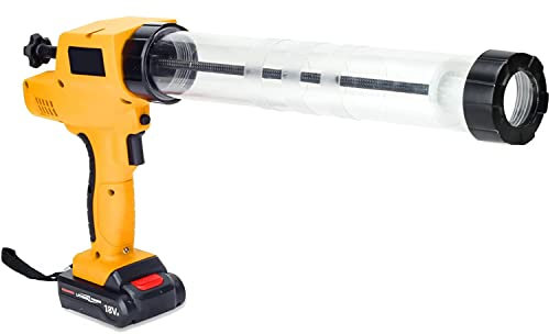 Sausage Caulking Gun, 18V Rechargeable Barrel Style Caulk & Adhesive Gun, 300-600ml Cartridge Dual-Use Hand Tool 6500 N Caulking Gun Kit