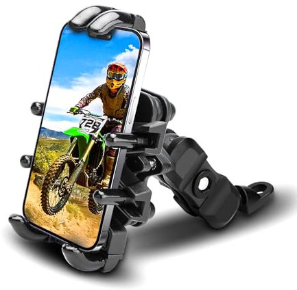 nibbi Motorrad-Telefonhalterung, Fahrrad-Handyhalterung, Vibrationsdämpfer für 11,9 - 18,8 cm Handys (Rückspiegelhalterung)
