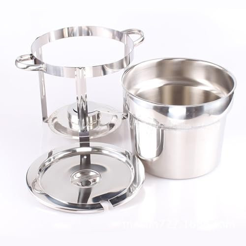 Calentador De Sopa Acero Inoxidable Calienta Sopas, Comercial Olla Para Sopa Redondo Calientaplatos Plato Hondo Juego Buffet Con Tapa Y Porta Combustible Para Catering, Eventos, Fiestas,7L