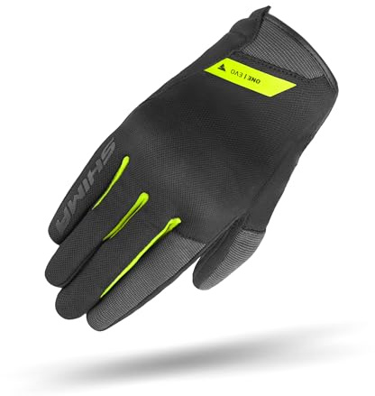 SHIMA One EVO Guantes Moto Hombre Textile Homologados Corto Verano Motos Guante Ventilado Certificatos con Protección Motorista Ciudad Protecciones Ventilación Verão (Masculino, Fluo, XL)