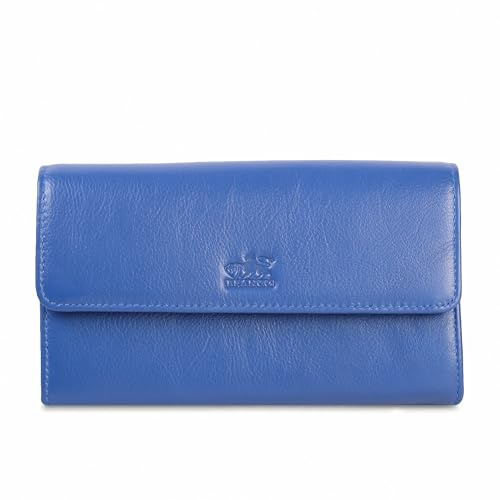 Hamosons Kellnerbörse, Kellnergeldbeutel, Kellnerportemonaie, Kellnergeldbörseaus, aus weichem Echt-Leder, Modell 92430 - Jahn-Lederwaren (Blau)