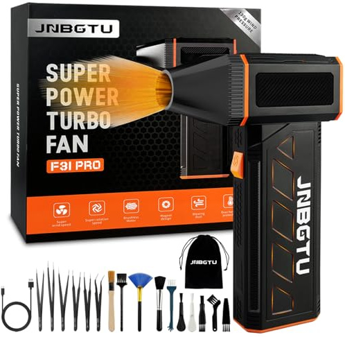 JNBGTU Plumero de aire comprimido Jet Dry Mini soplador 150.000 rpm jet secador de pelo comprimido para limpieza de PC, teclado, coche, sofá, sustituye al spray de aire comprimido (F31 PRO)