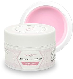 Maniglow Aufbaugel für Gelnägel Milky Pink - Für Verlängerung und Verstärkung - TPO-&HEMA-frei - Einfach anzuwendendes Nagelgel UV LED - Gel Nägel Farben Auswahl - Builder Gel Nägel - Sicher - 15ml