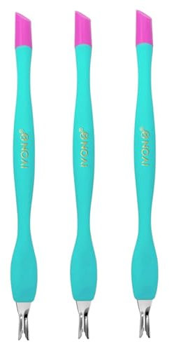 Lot de 3 coupe-cuticules avec pointe en caoutchouc souple sur le lit de l'ongle