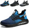 Mitudidi 42 Zapatos de Seguridad para Hombre Mujer Zapatos de Trabajo Hombre Ligero Cabeza de Acero Transpirables Calzado Seguridad Hombre Antideslizante Unisexo Azul