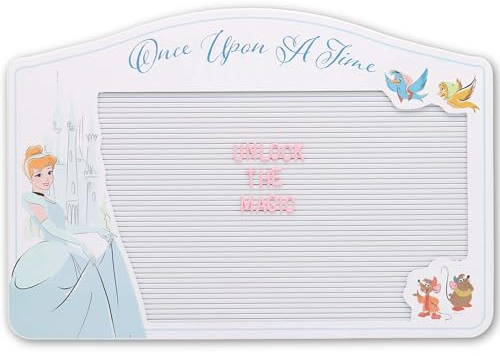 Disney Cinderella Once Upon a Time Letterboard Wall Decor - Fun Disney Princess Letter Board with Set of Letters for Home