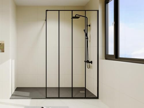 Vente-unique - Paroi de douche à l'italienne style industriel - 120 x 200 cm - ATALIA II