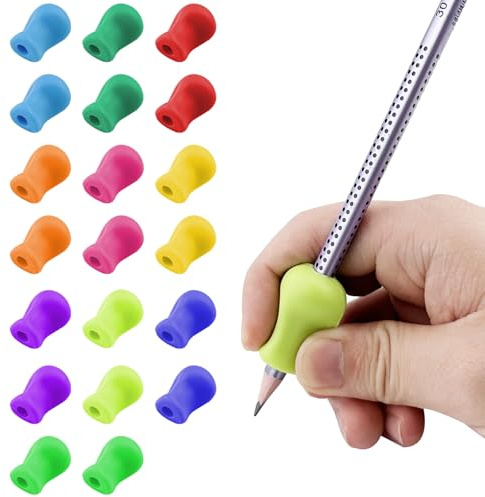 Lixiluxia 20 Stück Stiftehalter Kinder, Stifthalter Kinder Hilfe, Schreibhilfe für Stift, Stifthaltung Hilfsmittel, Silikon Schreiblernhilfe Grip, Bleistift Griffe Ergonomische für Erwachsene