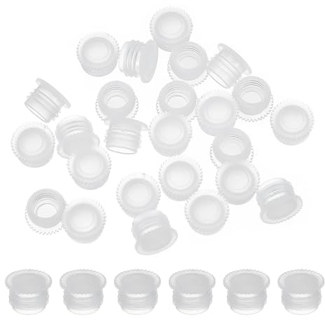 PATIKIL Bouchons Salières et Poivrières 8mm/0.31, 25pcs Bouchon de Rechange en Plastique Transparent Réutilisable pour Pots de Fleurs Bouteilles à Condiments Eau Tuyaux, Blanc