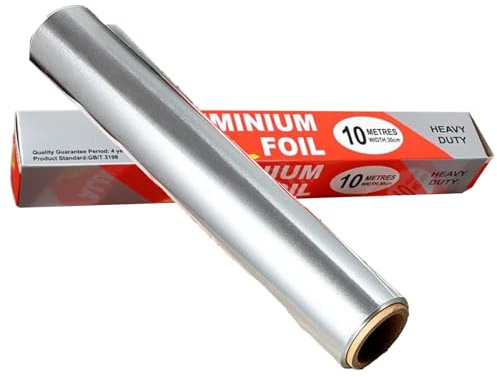 Rouleau de papier d'aluminium de cuisine, 200 x 30 cm avec cutter – Rouleau d'emballage alimentaire pour la cuisine, la pâtisserie, les grillades, empêche les aliments de coller et de nettoyer le
