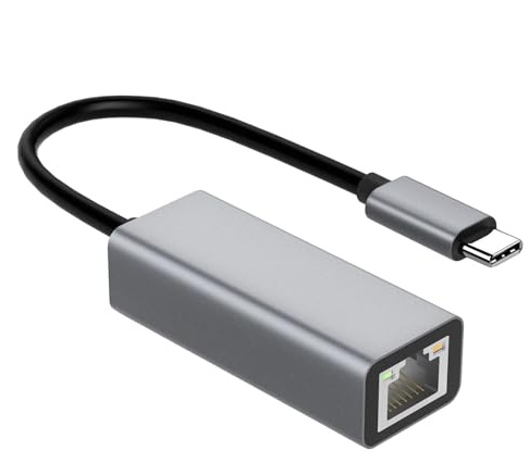 Adaptador Ethernet USB tipo C - Adaptador LAN de aluminio - Adaptador Gigabit Ethernet USB tipo C a convertidor de red - Compatible con portátiles USB tipo C, tabletas y teléfonos inteligentes