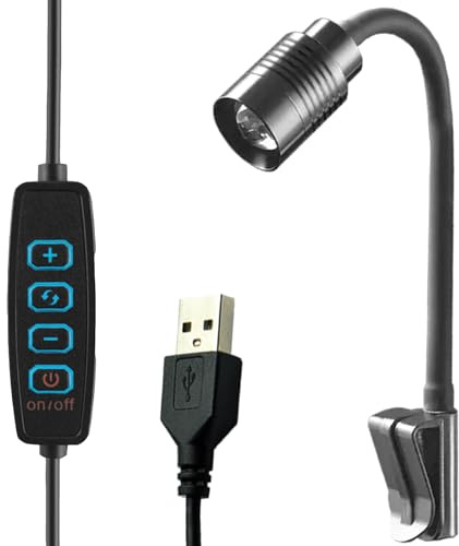 GERUI Lumière d'aquarium avec clip 3 W, lumière USB réglable pour aquarium, améliore l'expérience visuelle, distance focale réglable en 3 couleurs pour salon, hôtel, resta