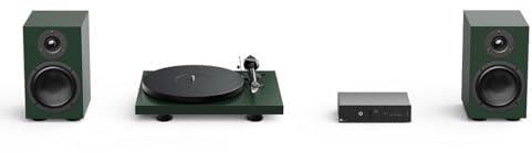Pro-Ject Colourful Audio System 2, True Analogue HiFi Stereo System, All-In-One Hi-Fi Set including Debut EVO 2 Turntable, MaiA S3 Integrated Amplifier, and Speaker Box 5 S2 (Satin Fir Green)