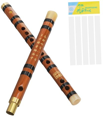 LOLIPPYY G-dur Bambusflöte mit Feinen Löchern und 5 Membranen Traditionelle Flöte mit Aufbewahrungsbox Geeignet für Flötenmusikbegleitung und Orchesterinstrument