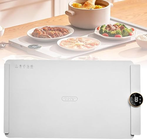 FHSLKXIM Bandeja Calentadora Eléctrica,Placa Caliente De Silicona Rizada De 22 Pulgadas,Puede Calentar 4-6 Platos A La Vez,Temperatura Ajustable 60~100°C,para Buffet De Fiesta