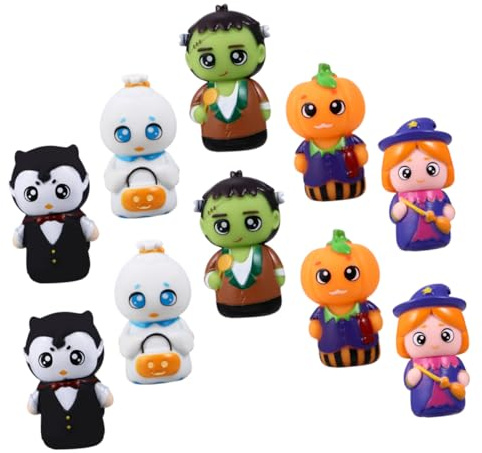 LRXIYODE 10 Stück Teiliges Handgefertigter Handpuppen aus Weichem Material Bunte Cartoon Fingerpuppen für Fantasievolles und Interaktive Eltern Junge Mädchen Kommunikation Geeignet für