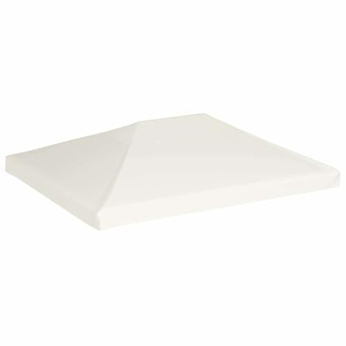 Tettoia per Gazebo, Copertura Superiore per Tendone Da Festa, Copertura Superiore per Gazebo 310 g/m² 4x3 m Bianco Crema Per Balcone Cortile Patio Residenziale