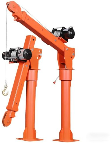 Gru Elettrica per Camioncino, 500kg, con Verricello Elettrico da 3500lb, 12V, gru a Bandiera in Acciaio per Camioncino, Girevole a 360°, con Braccio per Officina, Edilizia, Disboscamento