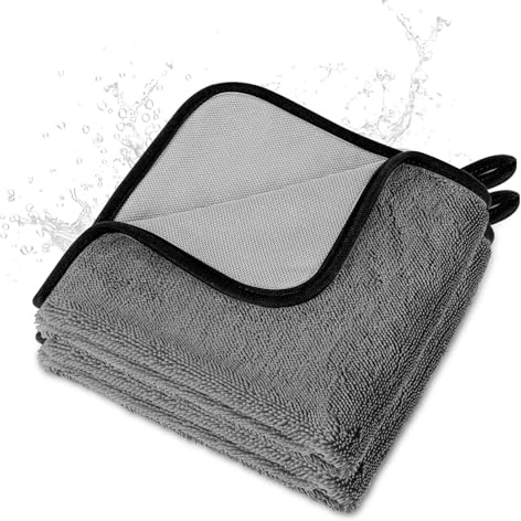 Aomig Magic Cleaning Cloths 2Pcs Reusable Glass Cleaning Rags Magic Bathroom Drying Cloth Window Cleaning Cloths Kitchen Dish Cloth Washable Cloth Duster Absorbent Car Drying Towel Cloths(Gray)