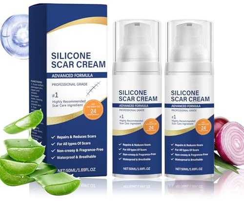 Xivicii 2 Pcs Scar Soothing Cream, Advanced Silicone Scar Gel for Surgical Scars, Burn, Acne Scar, Stretch