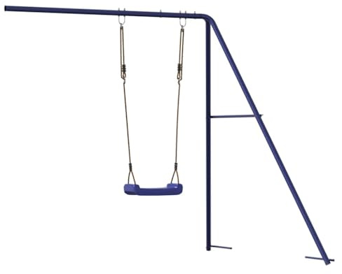 Kaloriko Tobogán y columpio para casa de juegos azul de polipropileno, robusto marco de escalada y parque infantil al aire libre, accesorios para niños en el jardín, movimiento divertido y seguridad