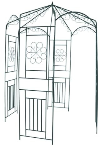 Mangloder Voûte de Jardin en Fer forgé 250 cm Vert foncé, Support pour Plantes grimpantes, pergola extérieure, Structure décorative pour Patio, tonnelle Romantique, idéal pour Rosier, Vigne ou Lierre