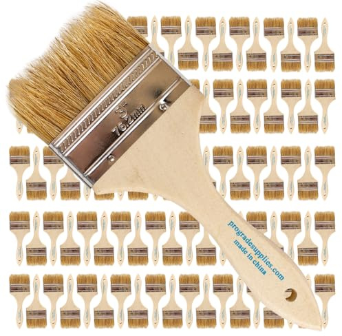 Pro Grade - Chip Paint Brushes - 96 Ea 3 Inch Chip Paint Brush Light Brown