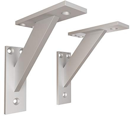 Sossai Regalträger 2er Set FSHR 120x120 mm aus Aluminium – Wandhalterung Regalwinkel für Regalbrett – silber – modernes Design