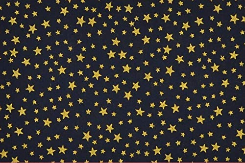 Fabrics-City dunkelblau Weihnachtsstoff Sterne bedruckt Baumwolle, Dekostoff zum Nähen, Basteln & Dekorieren, ideal für Weihnachten, Stoff Kleben DIY-Projekte, 5019