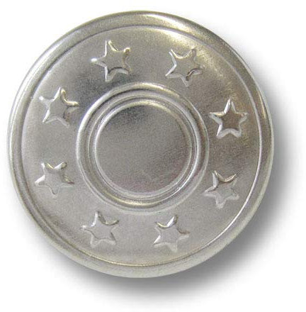 5er Set Jeansknöpfe/Nietenknöpfe mit klassischem Sternmuster inklusive passende Nieten. Ø: ca. 17mm!