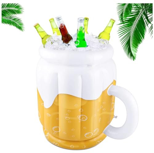 PHOGARY Aufblasbarer Biereimer für Sommerpartys, becherförmiger Getränkekühler für hawaiianische Luau Pool Beach-Themenparty, 44 * 32 cm