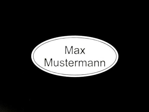 Gravurheim Briefkastenschild Türschild individuelle Gravur Name | selbstklebend - personalisiert | Kunststoff - Plastik | viele Farben und Größen (8x3,5cm Oval mit Umrandung, Weiß-Schwarz)