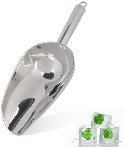 12oz Eisschaufel, Eiswürfelschaufel Edelstahl Eisschaufel Kaffeebohnenmehlschaufel,Eisschaufel Aus Metall Für Bar, Futterschaufel Abwiegeschaufel Abfüllschaufel Teeschaufel Sackschaufel