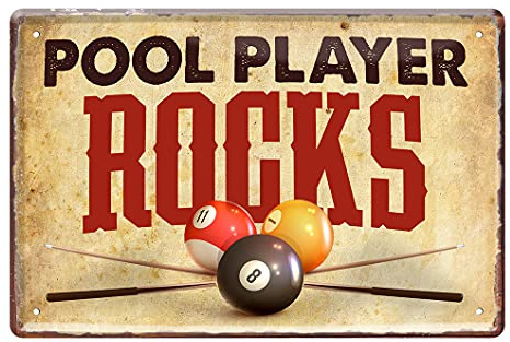 Poolbillard Blechschild - Metallschild mit witzigen Spruch für Pool Player - Retro Deko Schild für Billardzimmer Billard Club - Billiard Zubehör Accessoire - Geschenkidee Billard Spieler - 30x20cm