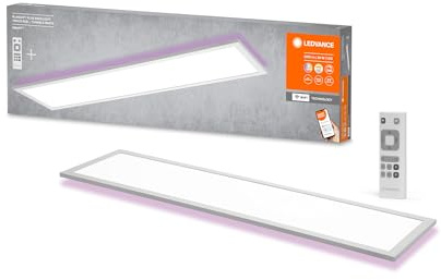 LEDVANCE LED WiFi Deckenleuchte weiß, 30W, 1900LM, 3000-6500K, 100x25 cm, Wandleuchte dimmbar, RGB Technologie, Smart+ Planon, steuerbar über App oder Sprachassistenten wie Alexa oder Google,