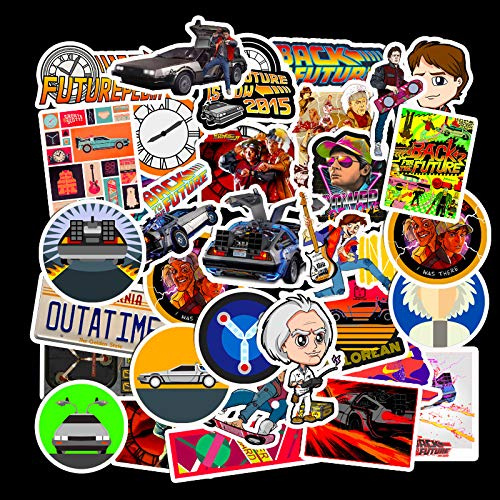 50 Stück für Back to the Future Aufkleber Wasserflaschen Laptop Telefon Gitarre Skateboard Computer Movie Vinyl Stickers Wasserdicht Ästhetisch Aufkleber für Jugendliche Kinder Erwachsene