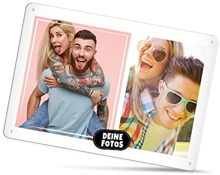 Print Royal Blech-Schild selbst gestalten - Foto-Collage mit 2 Fotos bedrucken - Metall-Poster für Lieblingsmenschen, Geschenk für Freunde, Familie I Personalisiertes Foto-Geschenk, Schild A4