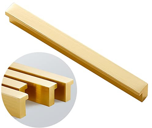Schrankgriffe Gold Lang,2 Kabinett Türgriff,Massive Aluminium | Eloxierte Oberfläche,96 - 1170 mm L-Zuggriffe, Möbelgriffe Kleiderschrank Zieht Griffe Küchenschrank Türgriffe (lochabstand 160mm)