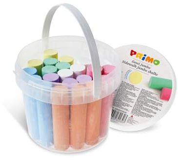 PRIMO - Kreide Straßenmalkreide für Poröse Oberflächen, 22x7 Farben für Kreative Kinder +3 Jahren Straßenkreide Kinder Staubfreie Verblassende Strassenkreiden für Schreibwaren und Kreative Arbeiten
