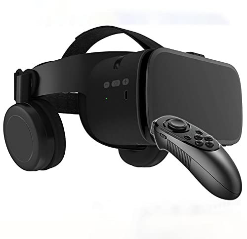 Gafas VR Gafas Control Remoto, Gafas VR para Juegos Video Películas 3D, Sistema Juego VR Realidad Virtuales Auriculares VR para iPhone Apple Android PC Teléfono ( Color : Black , Size : 052 )